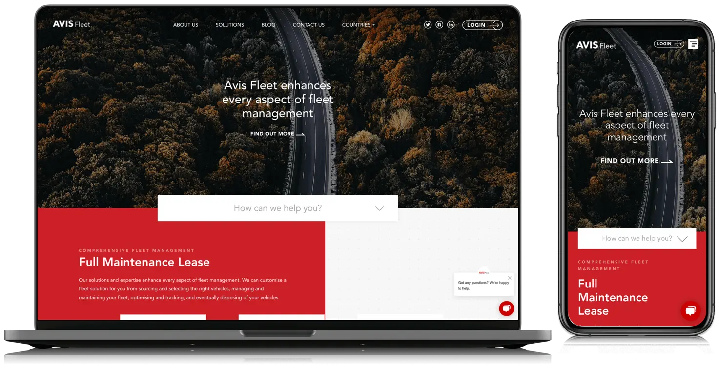 Avisfleet website example 1